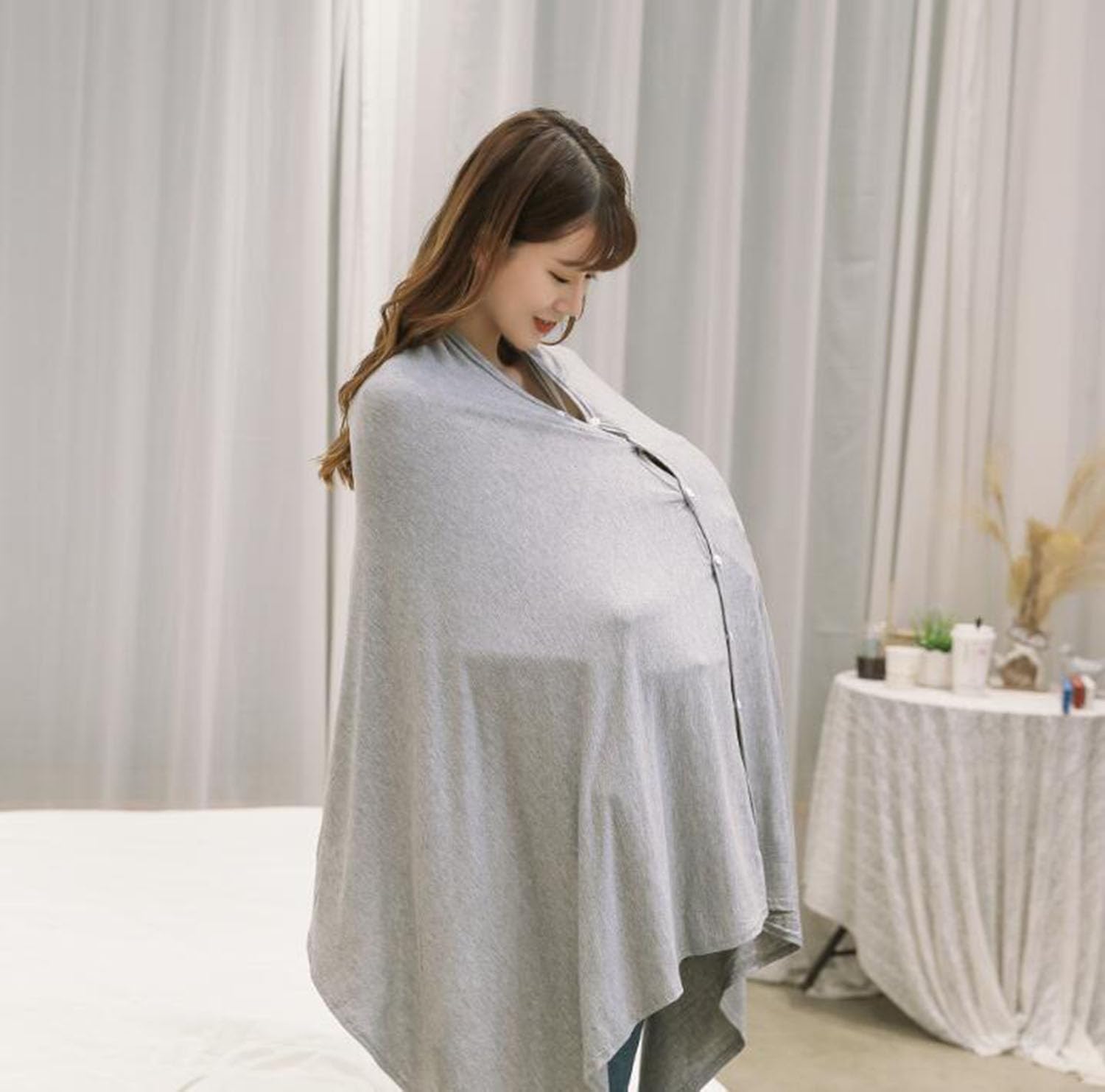 Amazon.co.jp: [Chewes Kwen] 授乳ケープ ストール ポンチョ 綿 4way